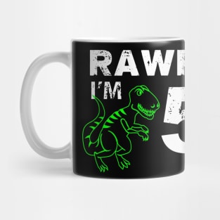 5th Birthday Rawr Im 5 Year Old Dinosaur Mug